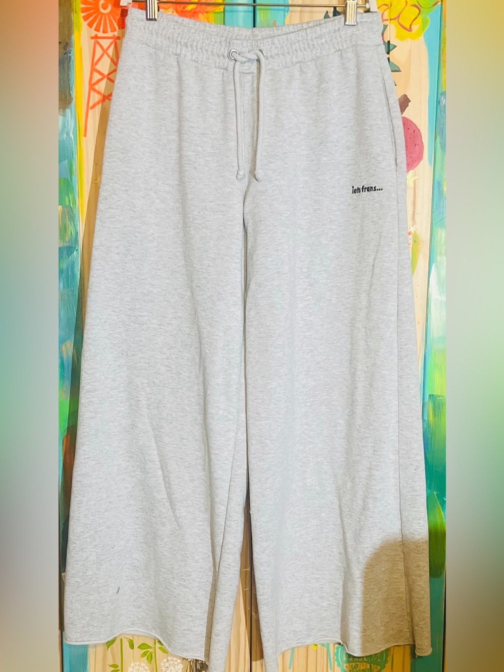 Urban Outfitters iets Frans Wide Leg Sweatpants in Light Gray